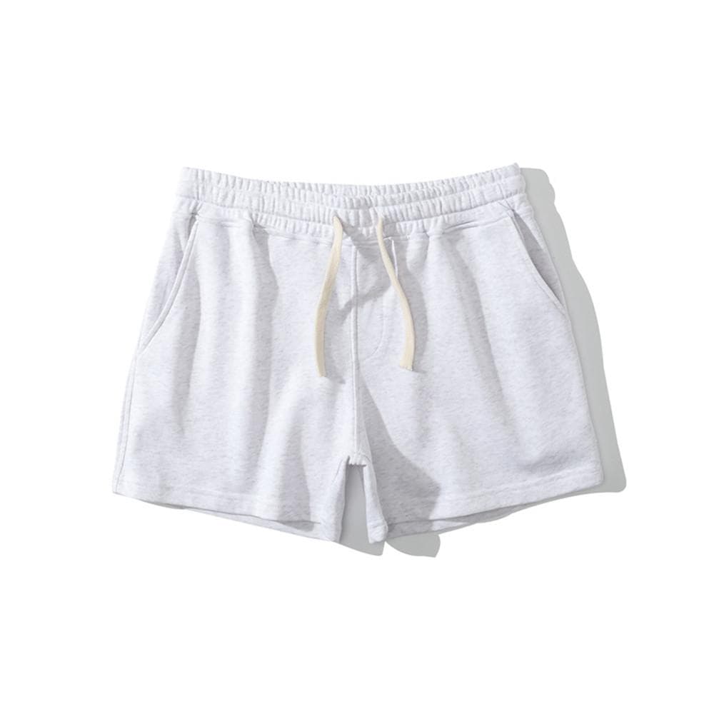 Summer Bodybuilding Sport Shorts Men Casual Bermuda Gym Fitness Running Training Pants Male Cotton Sports Bottoms M white