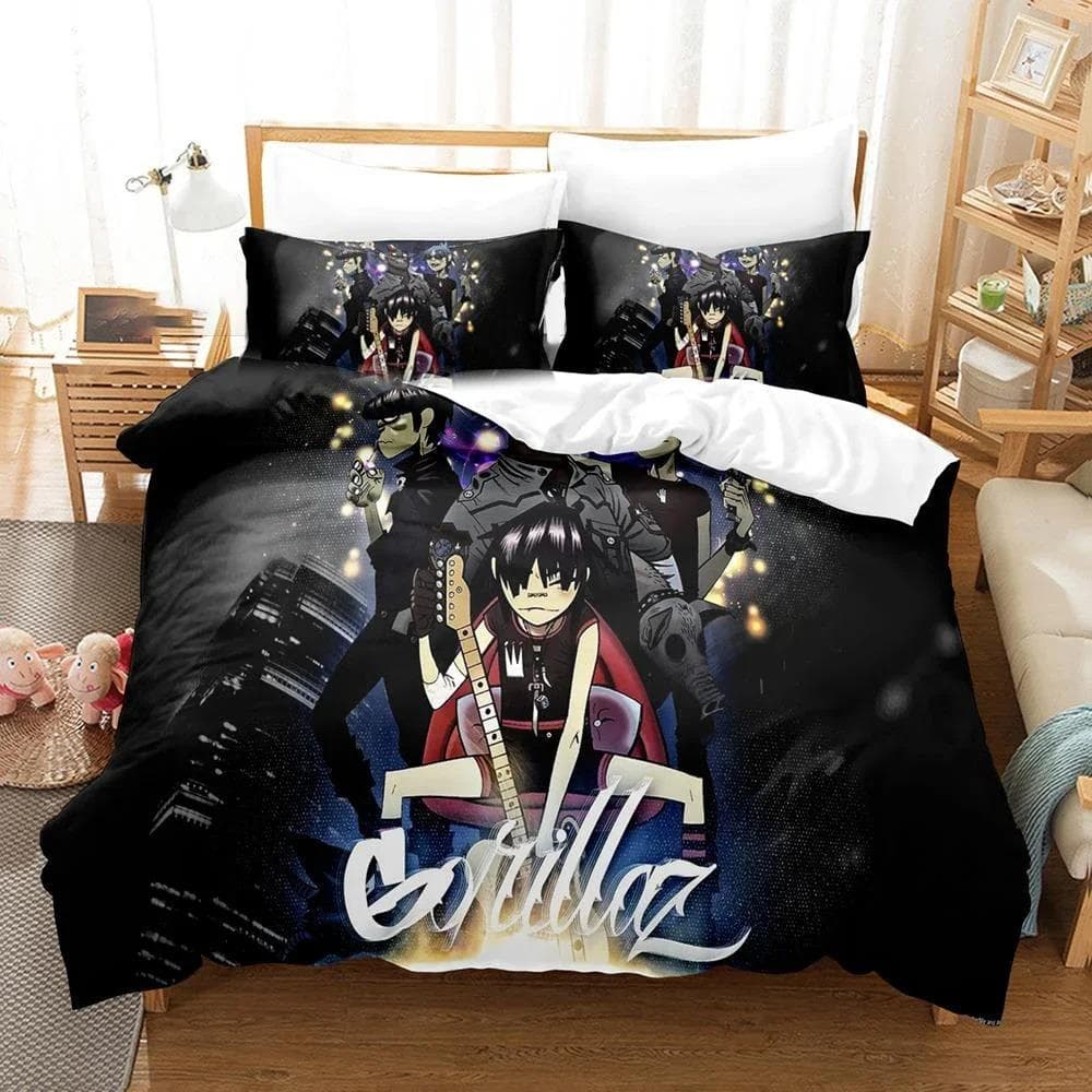 3D Printed Gorillaz Music Band Bedding Set Boys Girls Twin Queen Size Duvet Cover Pillowcase Bed Kids Adult Home Textile 70x133cm 2pcs