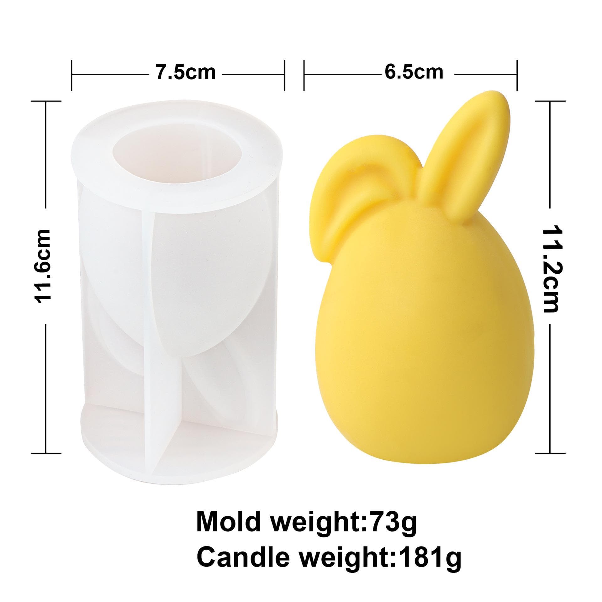 Easter Ornament Rabbit Silicone Candle Mold DIY Handmade Faceless Egg Bunny Soap Plaster Resin Molds Home Decor Craft Gift