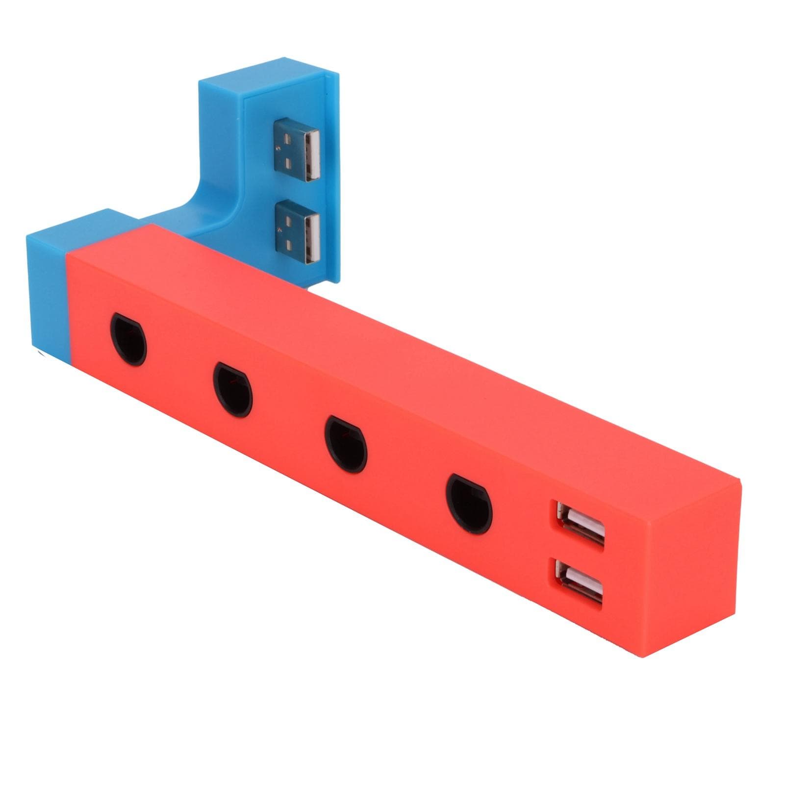 Wired Controller Adapter Portable 4 Ports Adapter with 2 USB Ports Durable Game Accessories for