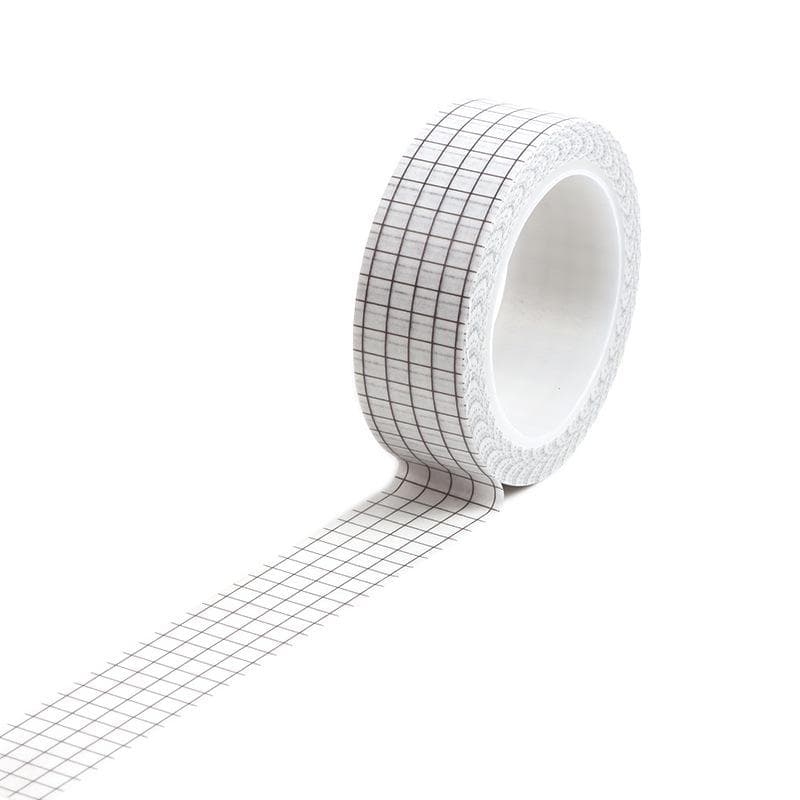 10M Black and White Grid Washi Tape Japanese Paper DIY Planner Masking Tape Adhesive Tapes Stickers Decorative Stationery Tapes white