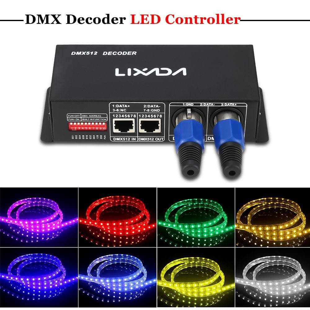 10x 4CH DMX512 decodificador controlador LED para RGBW LED luz de Navidad