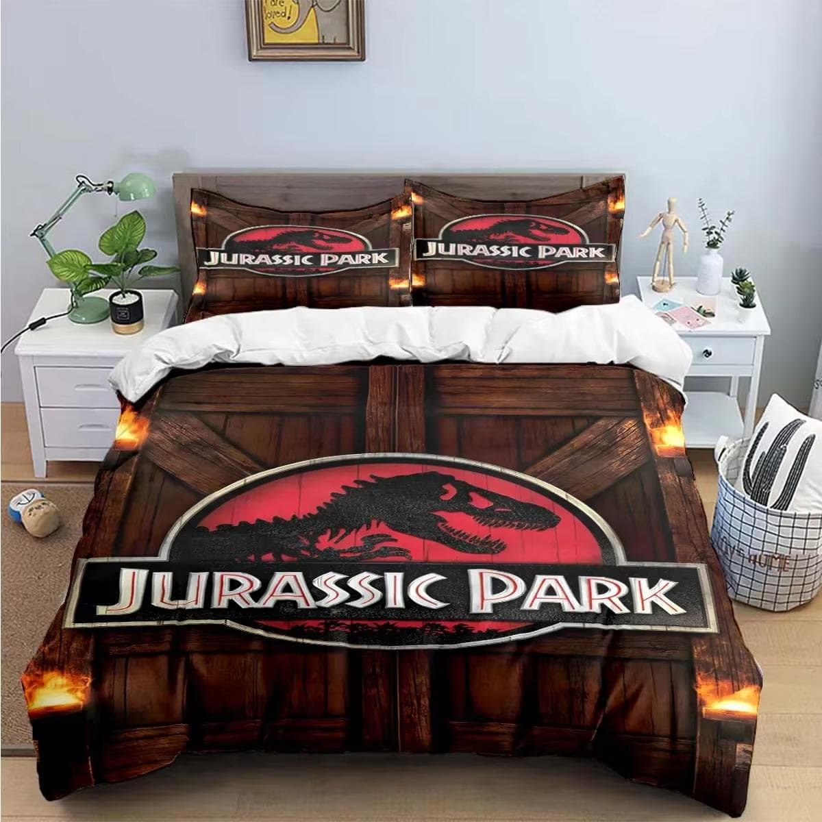 Fashion 3D Dinosaur J-Jurassic Park Print Bedding Sets Bed Supplies Set Duvet Cover Bed Comforter Set Bedding Set Luxury Gift EU Twin 135x200cm