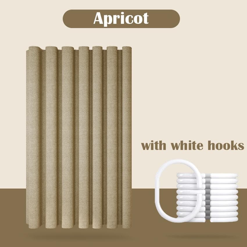 Luxury Thick Imitation Linen Shower Curtain Waterproof Bath Curtains For Bathroom Bathtub Large Bathing Cover with Metal Hooks W180xH180cm