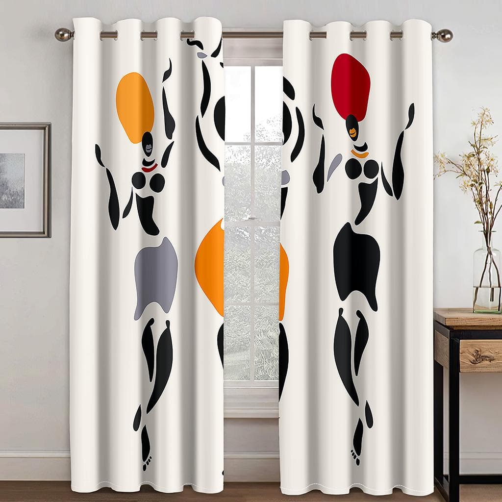 Simple and Atmospheric Art of Body Lines 2 Pieces Shading Drapes Darkening Window Curtain for Living Room Bedroom Decor 100W160H(CM)40x63in&Grommet Top