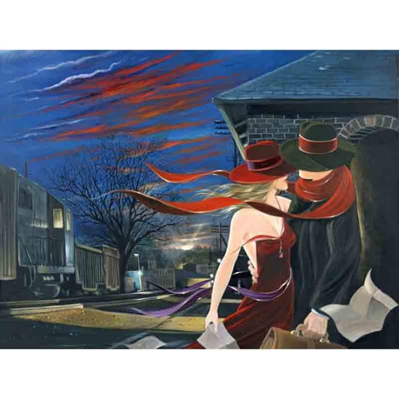 Diamond Painting Cross Stitch Full Round Drill Rendezvous couple Diamond Embroidery 20X30CM