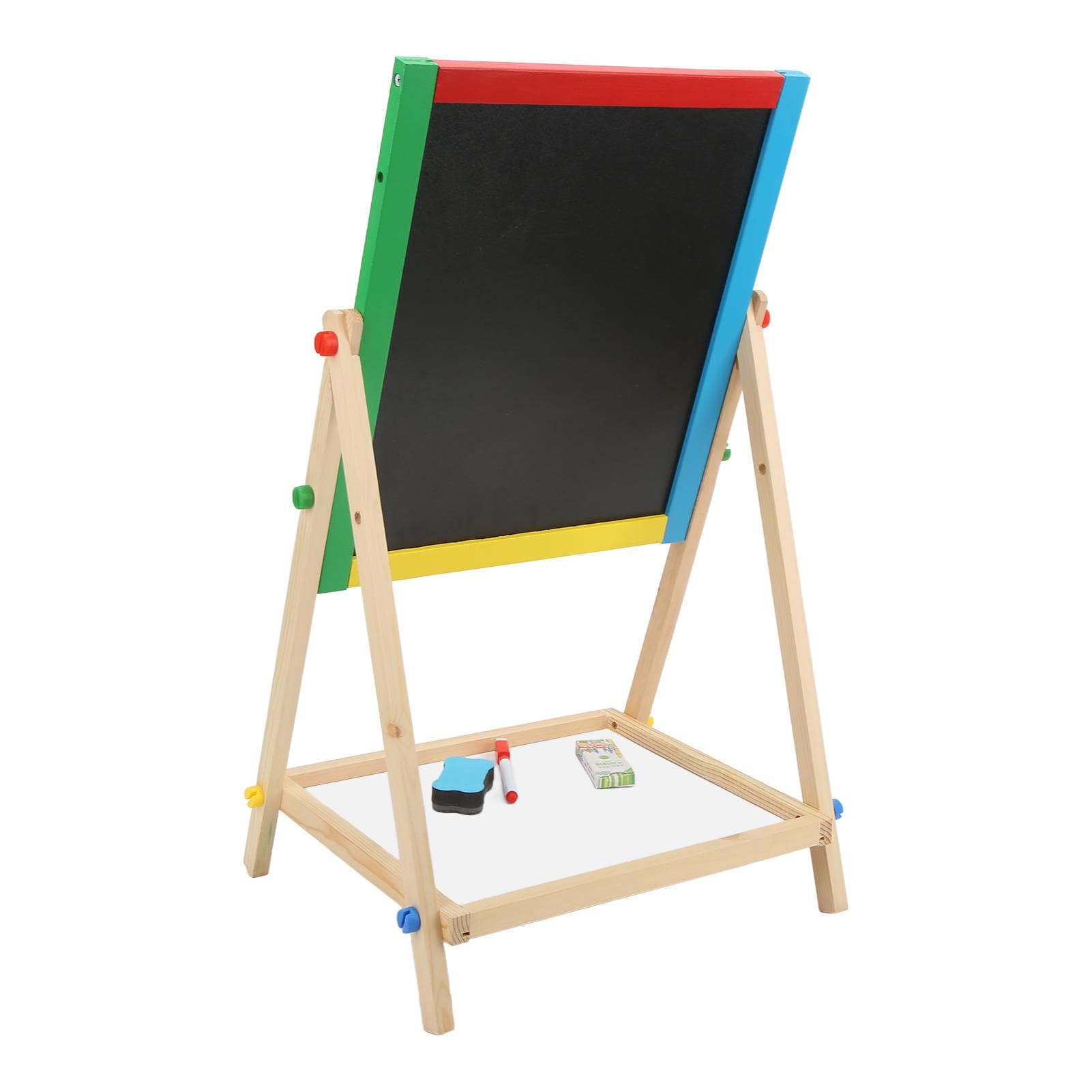 Art Easel Children s Multifunctional Wooden Two in One Double Sided Black White Drawing Board