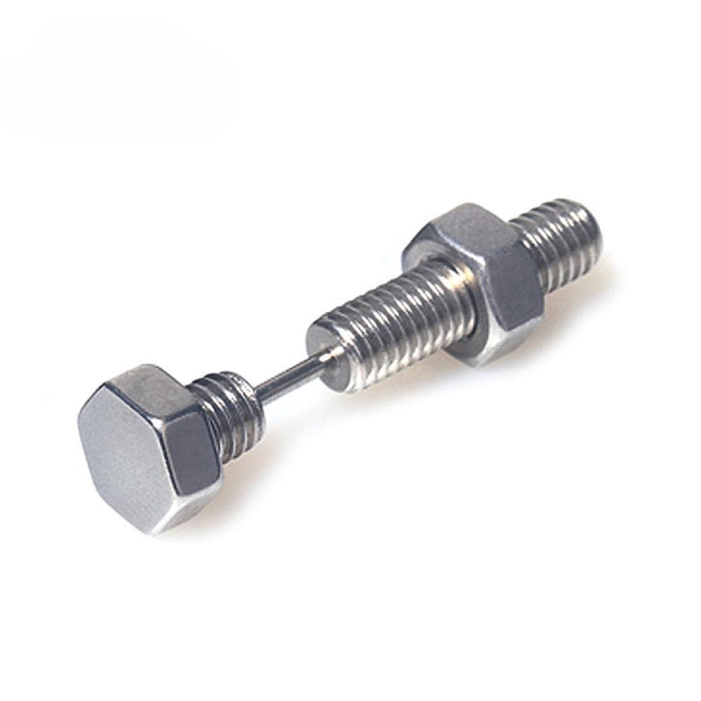 New Unisex Punk Rock Stainless Steel Nail Screw Piercing Stud Earrings Novelty Piercing Jewelry Rock Gothic Piercing Jewelry silver