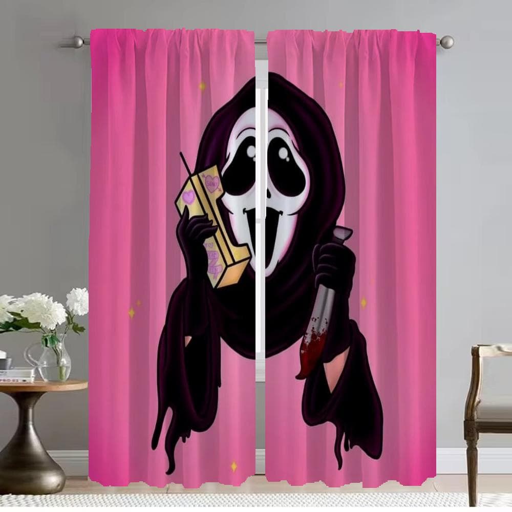 Ghostface Modern Living Room Curtains 2 Pieces Partition Shades Window Curtain for Room 2 Panel Tulle for Bedroom Kitchen Camera W50xH70cmx2pcs-CL