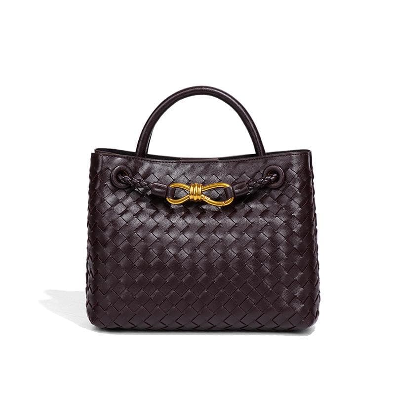 Fashionable and Niche Hand-held Women's Bag with A Bow, Hand-woven Metal, and A Casual, Large-capacity Single-shoulder Crossbody Bag