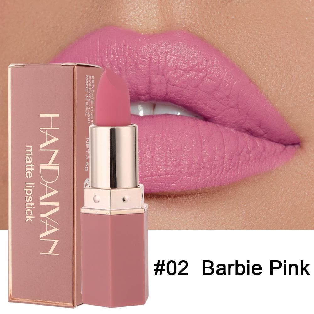 HANDAIYAN 6 Colors Matte Waterproof Velvet Nude Lipstick Sexy Red Brown Pigments Makeup Long Lasting Profissional 02