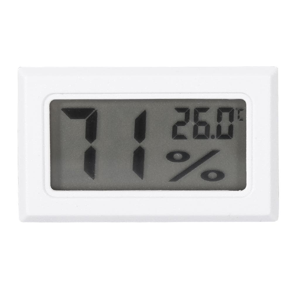 Digital LCD Hygrometer Indoor Thermometer Humidity Monitor for Home, Office, Greenhouse (White) white
