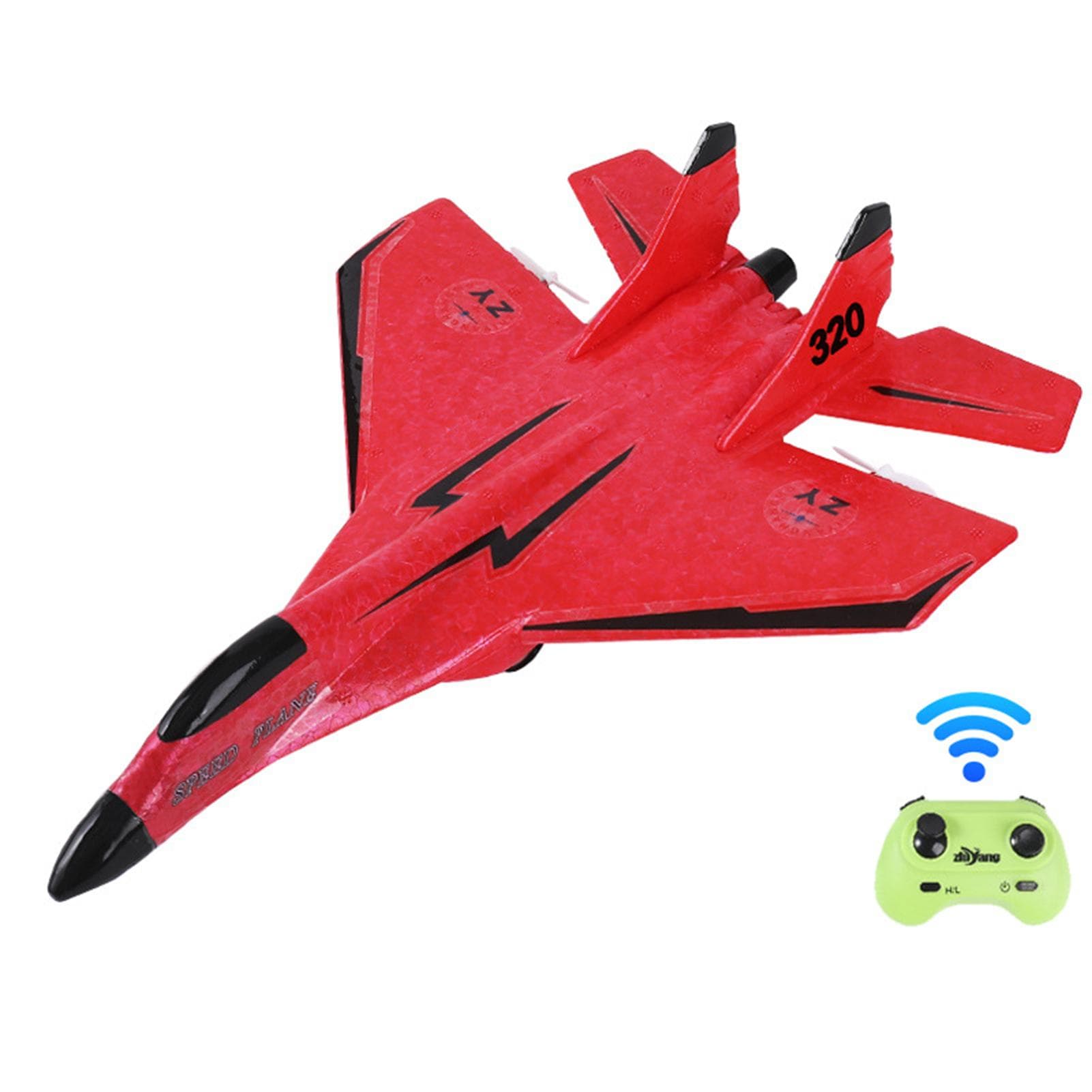 RC Airplane with Light Model Aircrafts EPP Foam Fighter Rechargeable Gliding Airplane red