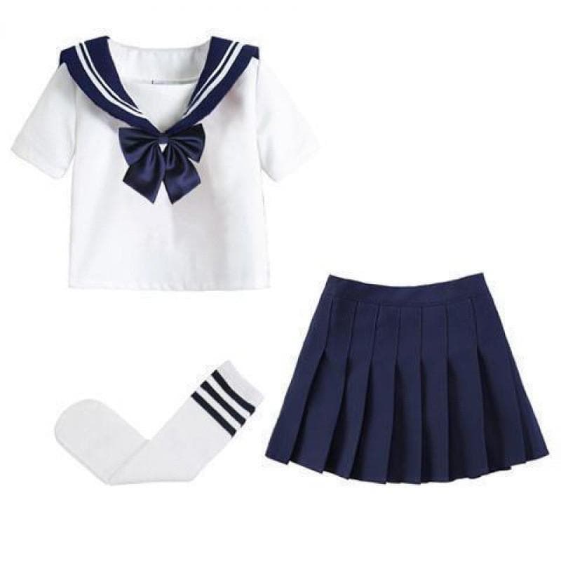 Charming Cotton Blend Sailor Outfit For Kids With Bow Detail And Classy Design StyleG,110cm