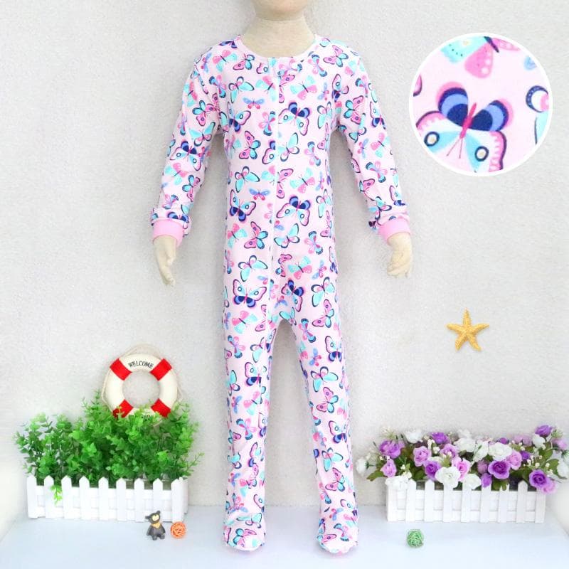 Baby Children 2 to 7 Years Old One Piece Rompers Long Sleeve 100% Cotton Clothes Zipper Boys And Girls Clothes Pajamas Romper 116 as shown