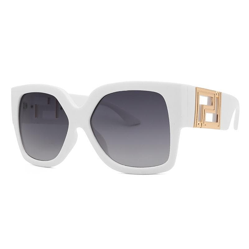Fashion Big Frame Square Sunglasses Women Designer Sunglasses white