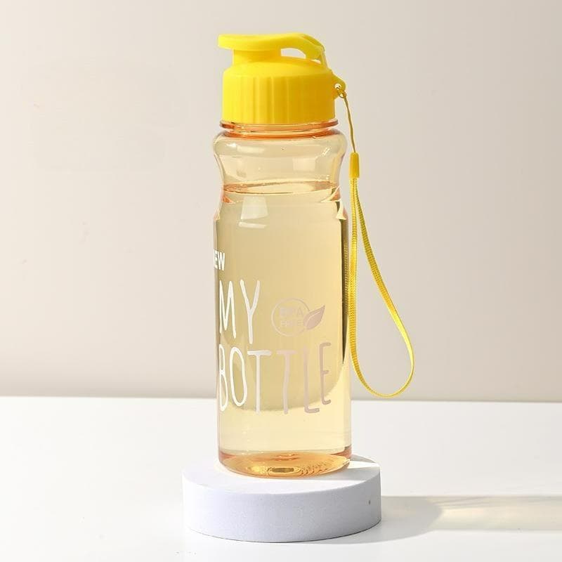 Water Bottle Food Grade Large Capacity Portable Fitness Sports Water Jug With Lanyard Outdoor Supply yellow