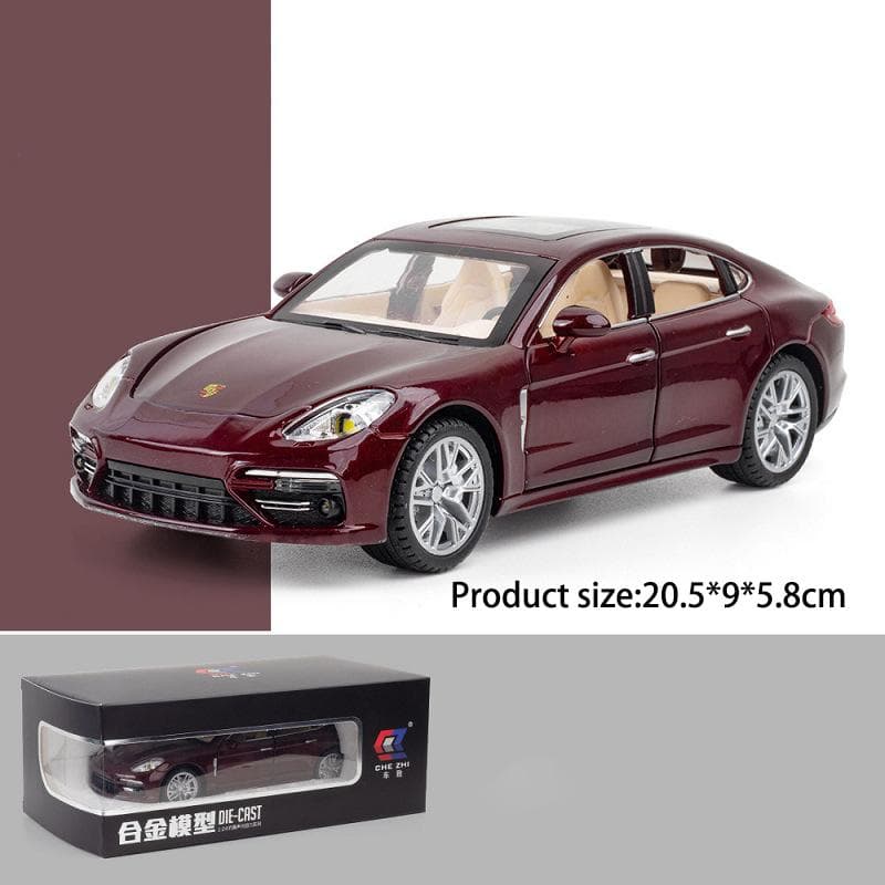 1/24 Scale Panamera Porsche Model Car Toy, Zinc Alloy Pull Back Toy car with Sound and Light for Kids Boy Girl Gift 1/24-20.5x9x5.8cm red