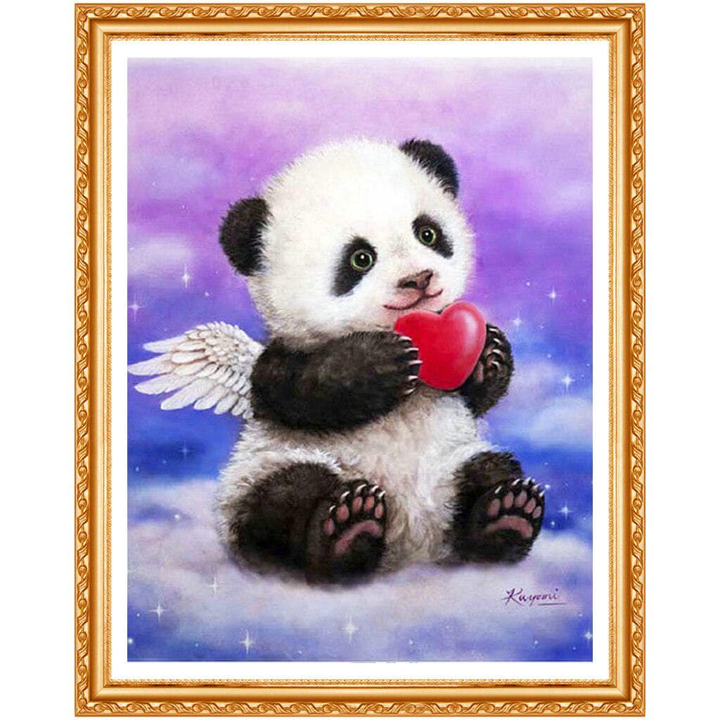 Diamond Painting Panda Angel,rhinestone Painting,square,full,diy,5d Embroidery,diamond Embroidery 20X30CM