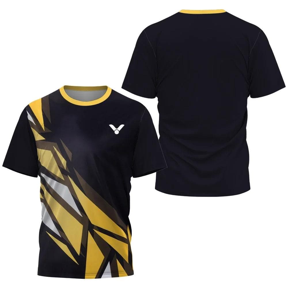 2024 Top Selling Men's 3DT Fast Drying Comfortable Table Tennis and Badminton Training Clothes Summer Daily Sports Shirt Large B M red
