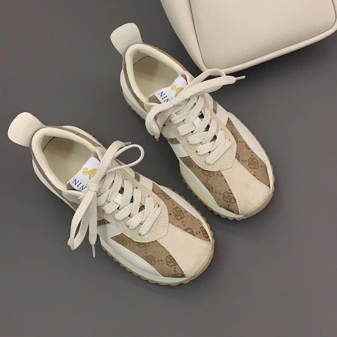Genuine Leather Forrest Gump Shoes Women's Spring New Thick-soled Heightened Small Waist Casual Sports Daddy Shoes 39