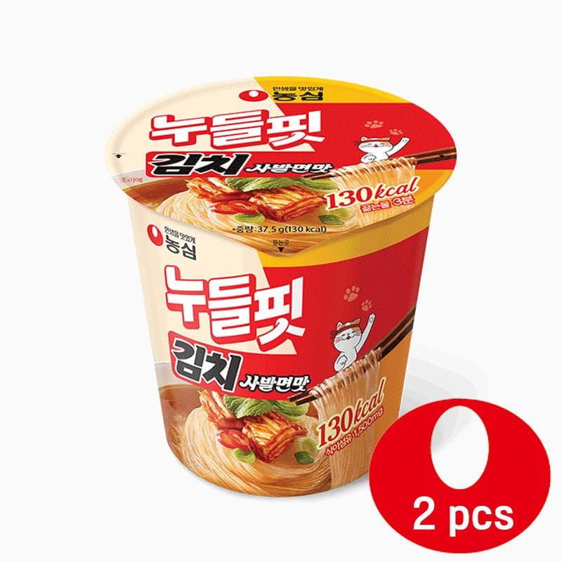 Nongshim Low Calorie With 1,500mg Dietary Fiber Noodle Cup 6 Flavors (12 Options) Kimchi bowl noodle x 2PCS