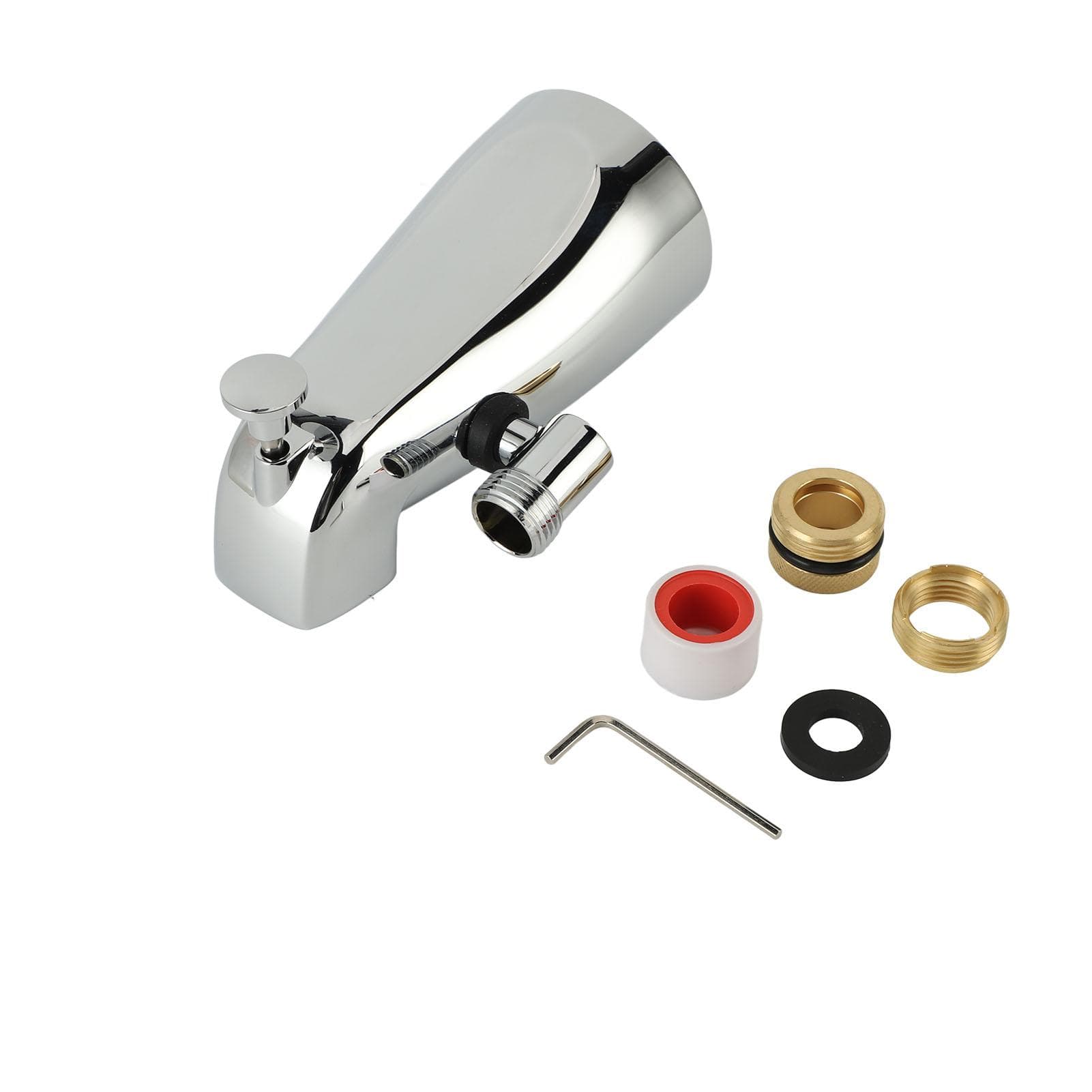 Tub Spout with Shower Diverter Copper Zinc Alloy Bathroom Bathtub Faucet for 1/2 Inch Or 3/4 Inch silver