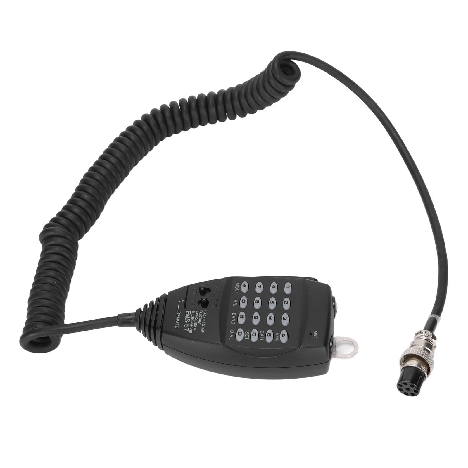 EMS‑57 Shoulder Speaker Microphone Handheld 2 Way Radio Microphone with Reinforced Cable for Alinco