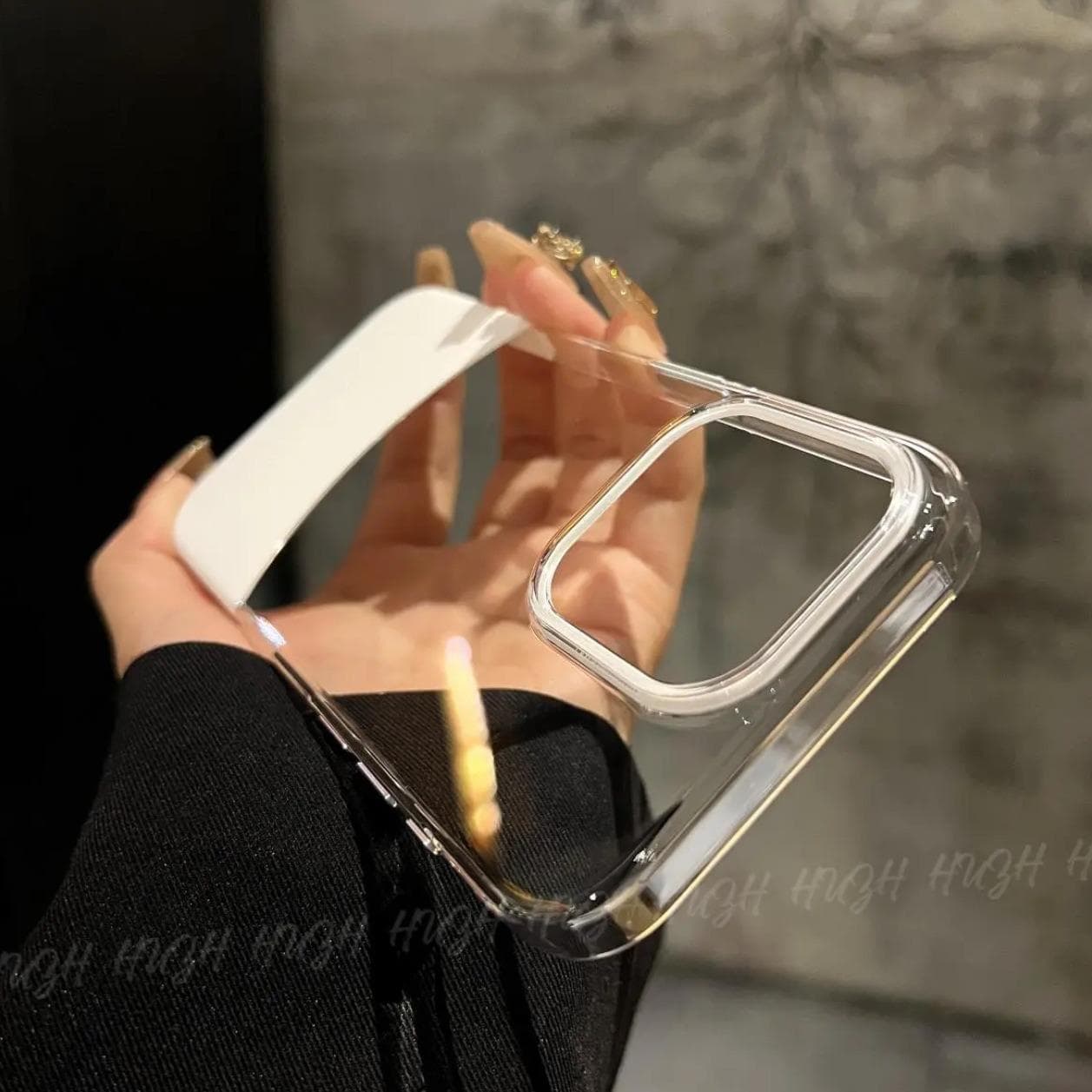 Up and Down Splicing Is Suitable for Apple 16promax Contrasting Phone Case IPhone 15 Removable Back Panel Transparent iPhone 16PLUS