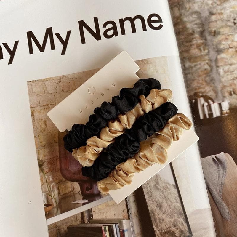 Vintage Scrunchie Satin Leopard Scrunchies Set Elastic Hair Bands Fashion Headband Ponytail Ties Rope Hair Accessories