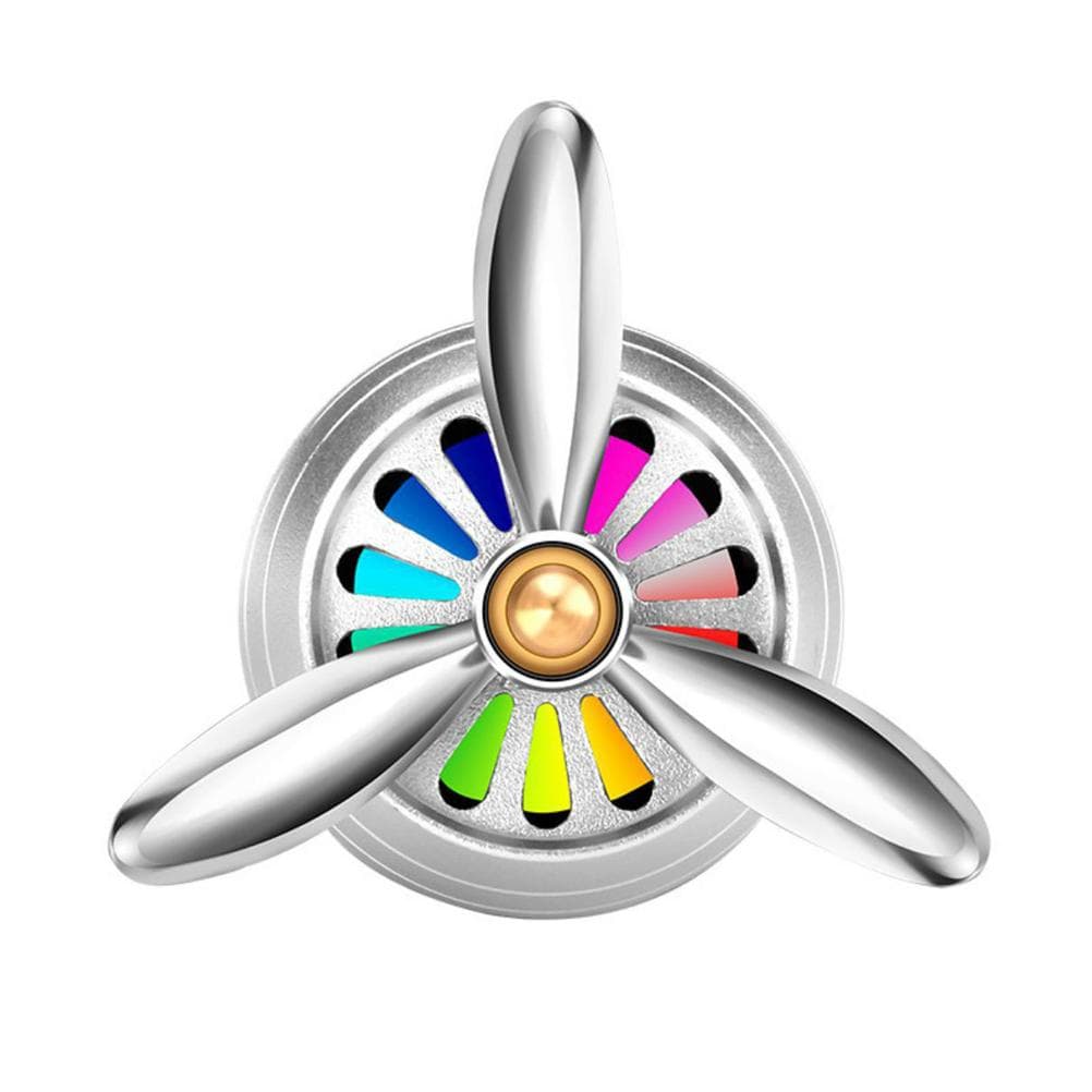 Car Air Freshener Vent Clip Car Perfume Propeller LED Light Fan Fragrance Diffuser Stylish Car