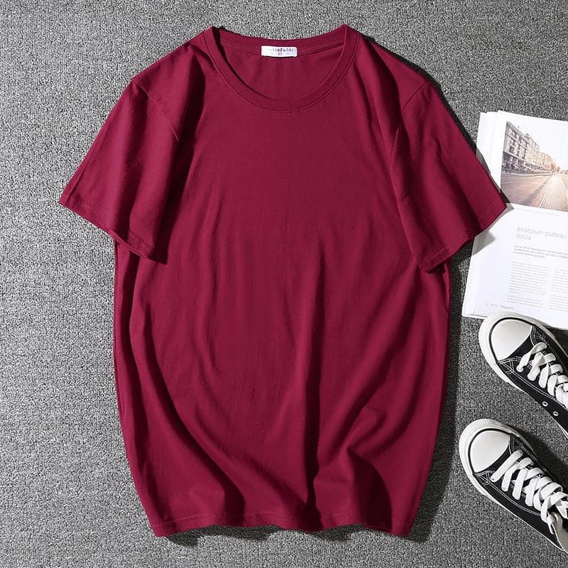 Men's Summer Casual Short Sleeve Men's Solid Color Cotton Loose Round Neck Sports Tee Men's Fitness Comfortable Breathable Plus Size T-shirt 8XL