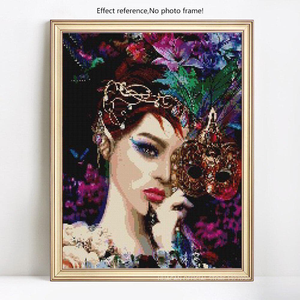 DIY Diamond Painting Full Round Embroidery Diamond Mosaic Girl Cross Stitch Rhinestone Picture 20X30CM