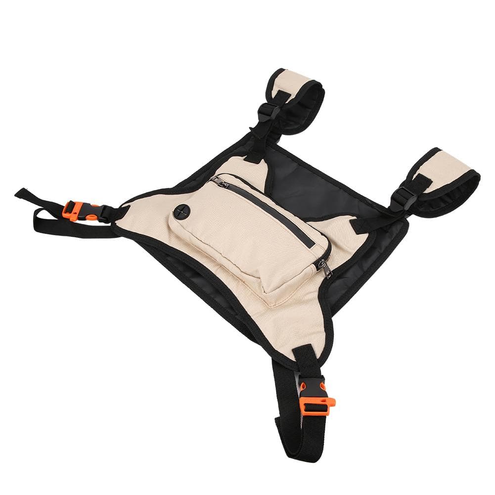 Outdoor Multifunction Tactics Chest Bag Nylon Khaki Leisure Sports Fitness Vest PackKhaki