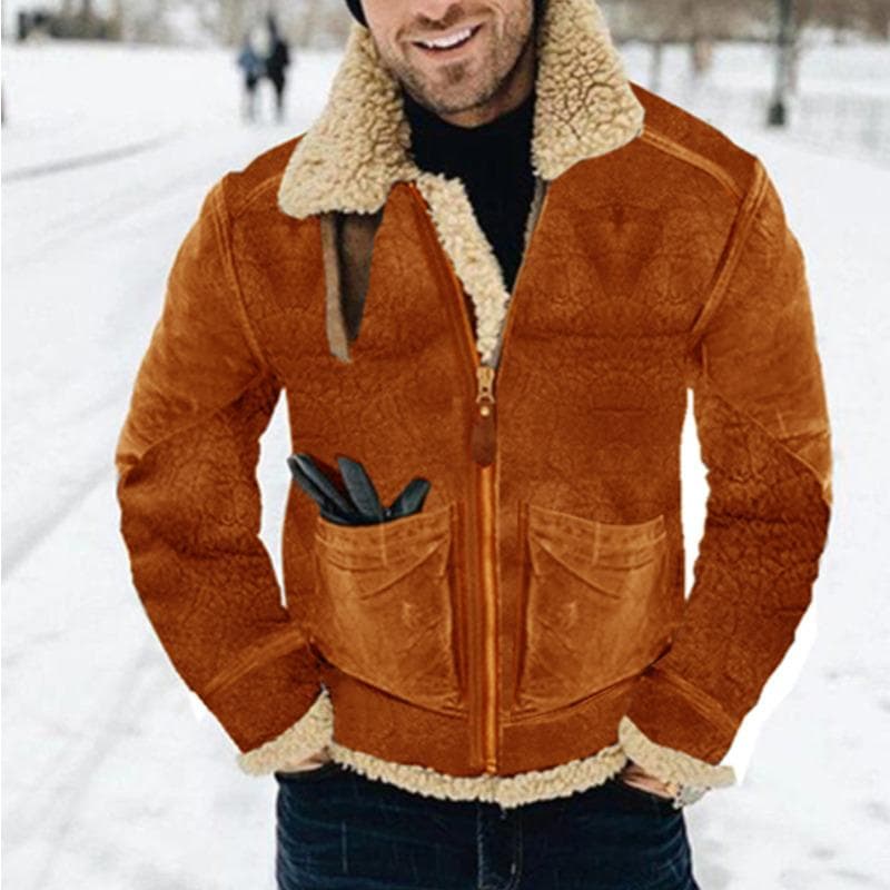 Men's Jacket Autumn and Winter Thickened Printed Jacket Warm Multi-color Code M