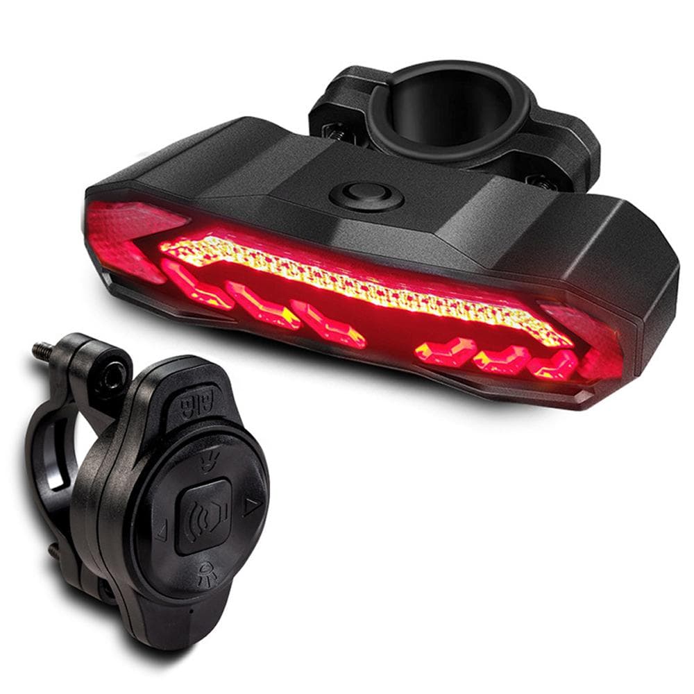 Bicycle Rear Light USB Rechargeable High Visibility Multifunction Bike Rear Light with Brake black