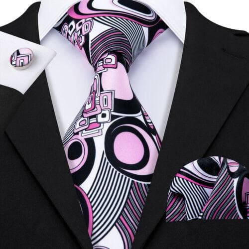 198 Colors Mens Silk Tie Black Blue Red Necktie Hanky Cufflinks Wedding 3PCS Set N-1219