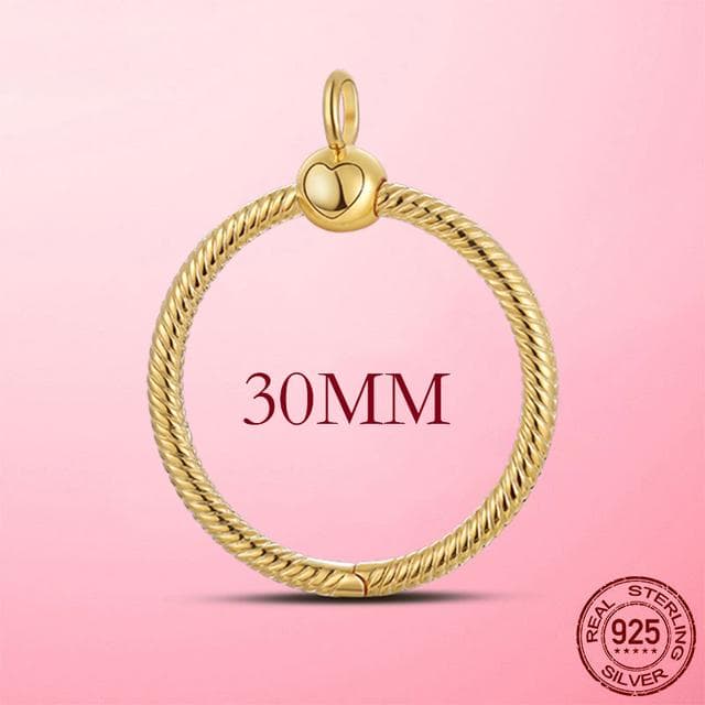 Original 925 Sterling Silver O Pendant Clasp Fits ME Series Bead Charm Rose Gold DIY for Women Jewelry Gifts
