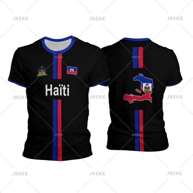 Haiti Football T Shirts Men's Sports T-shirt Haitian Flag Street Oversized Tops Unisex Casual Graphic Tees Tops Y2k Men's Gifts M