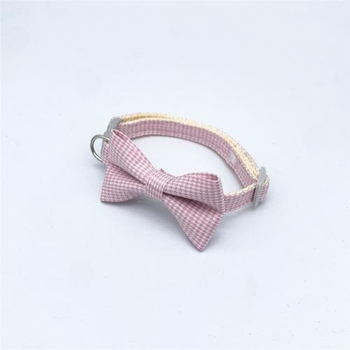 Pet Collar Adjustable Durable Cat Collars Cute Bow Kitten Necklace Soft Bell Puppy Lead Pet Product Cat Dog Accessories pink