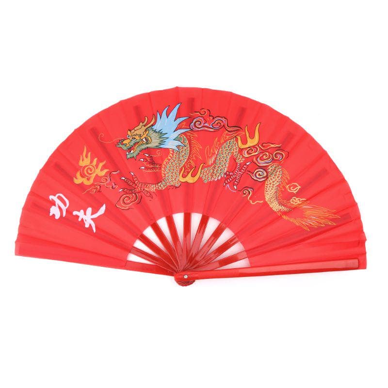 33cm Chinese Traditional Martial Arts Folding Tai Chi Fan Kung Fu Performance red