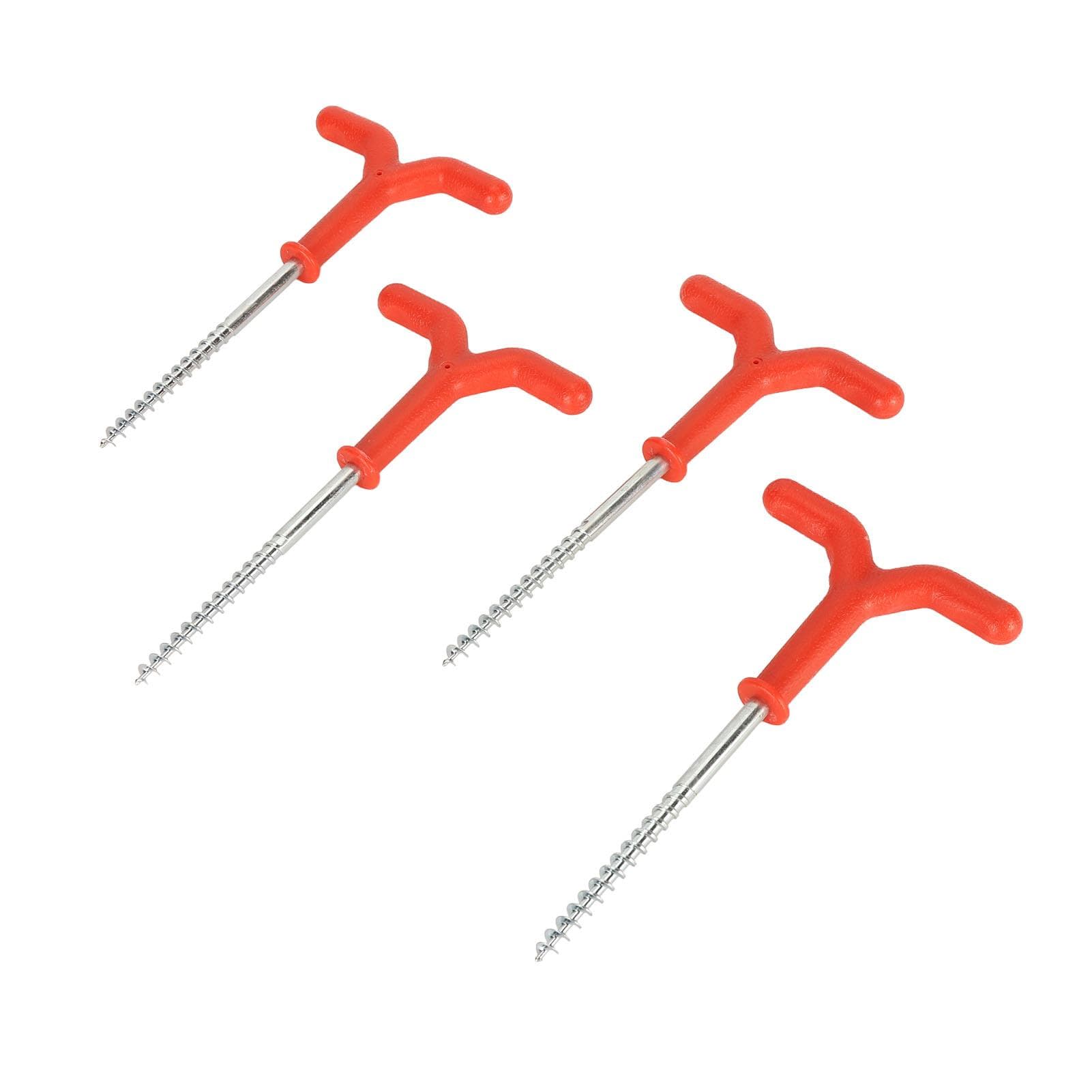 4 PCS Fishing Tent Ice Drill Plastic Stainless Steel Sturdy Backpack Tent Ice Nail for Winter