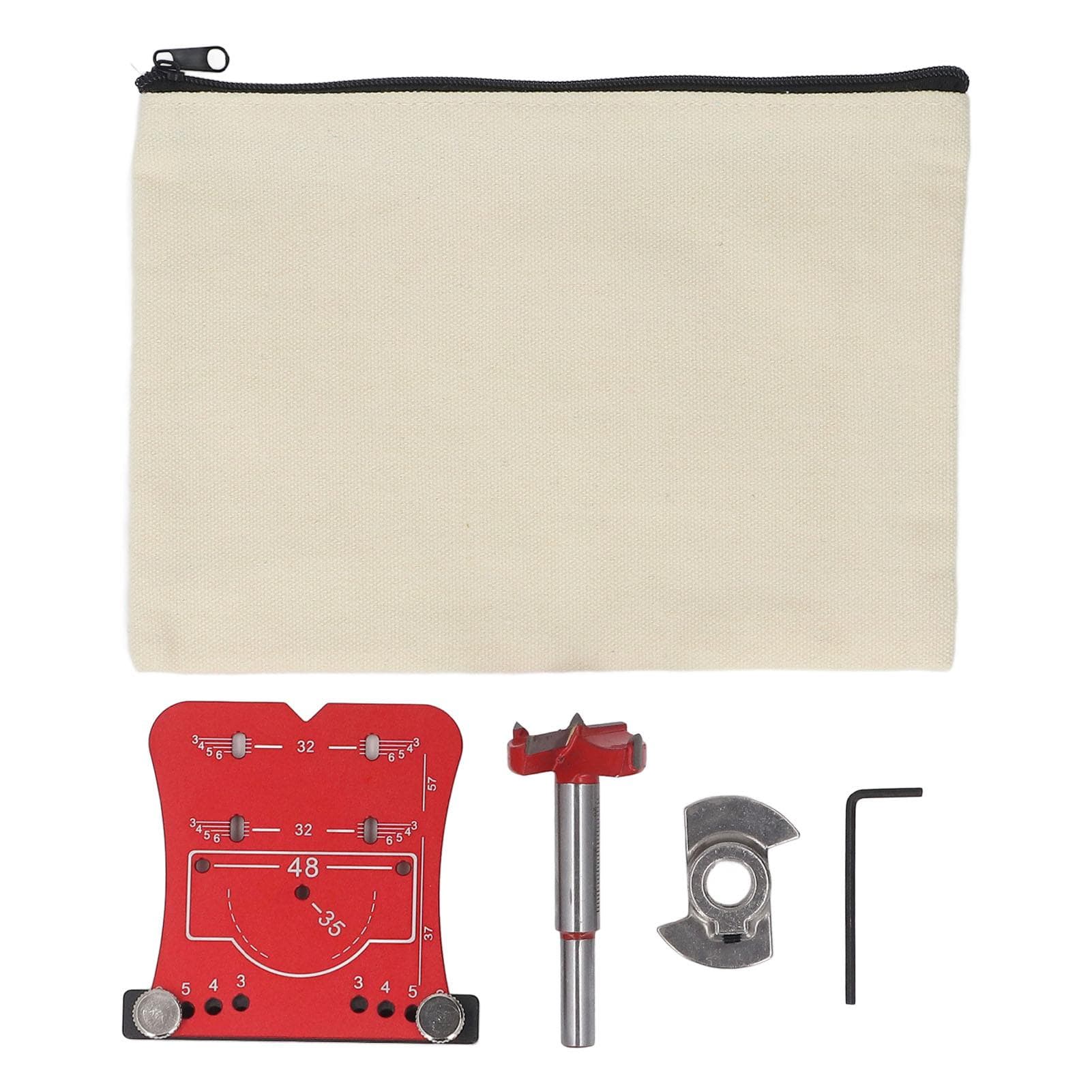 35mm Hinge Punch Locator Hinge Boring Jig 4 Hole Spacing Adjustable Margin Marker Positioning Plate red