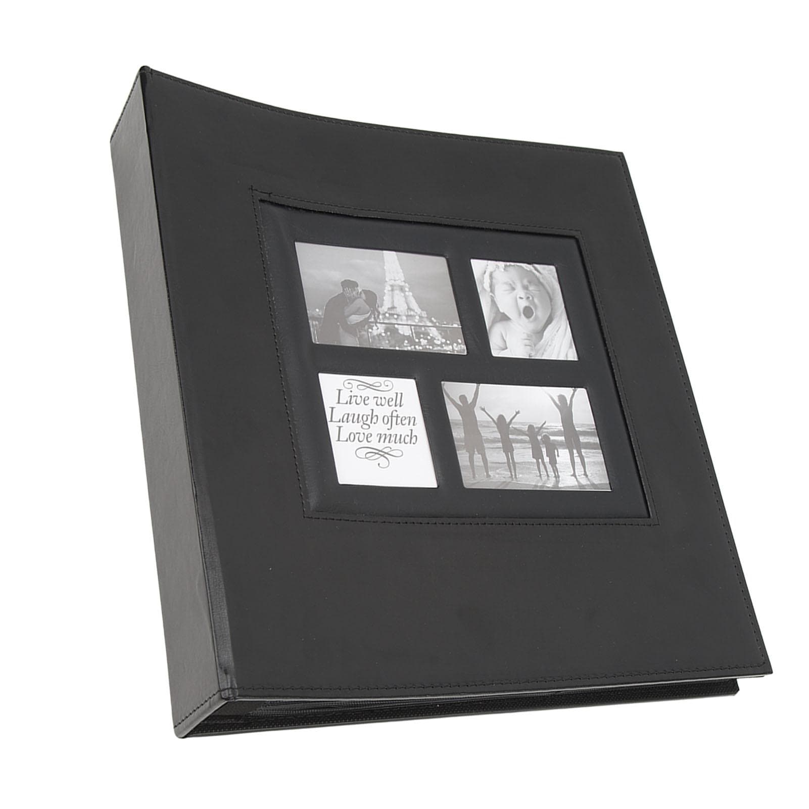 600 Pockets Photo Album 6 Inch Easy to Clean PU Leather Photo Album Picture Album for Photo Storage black