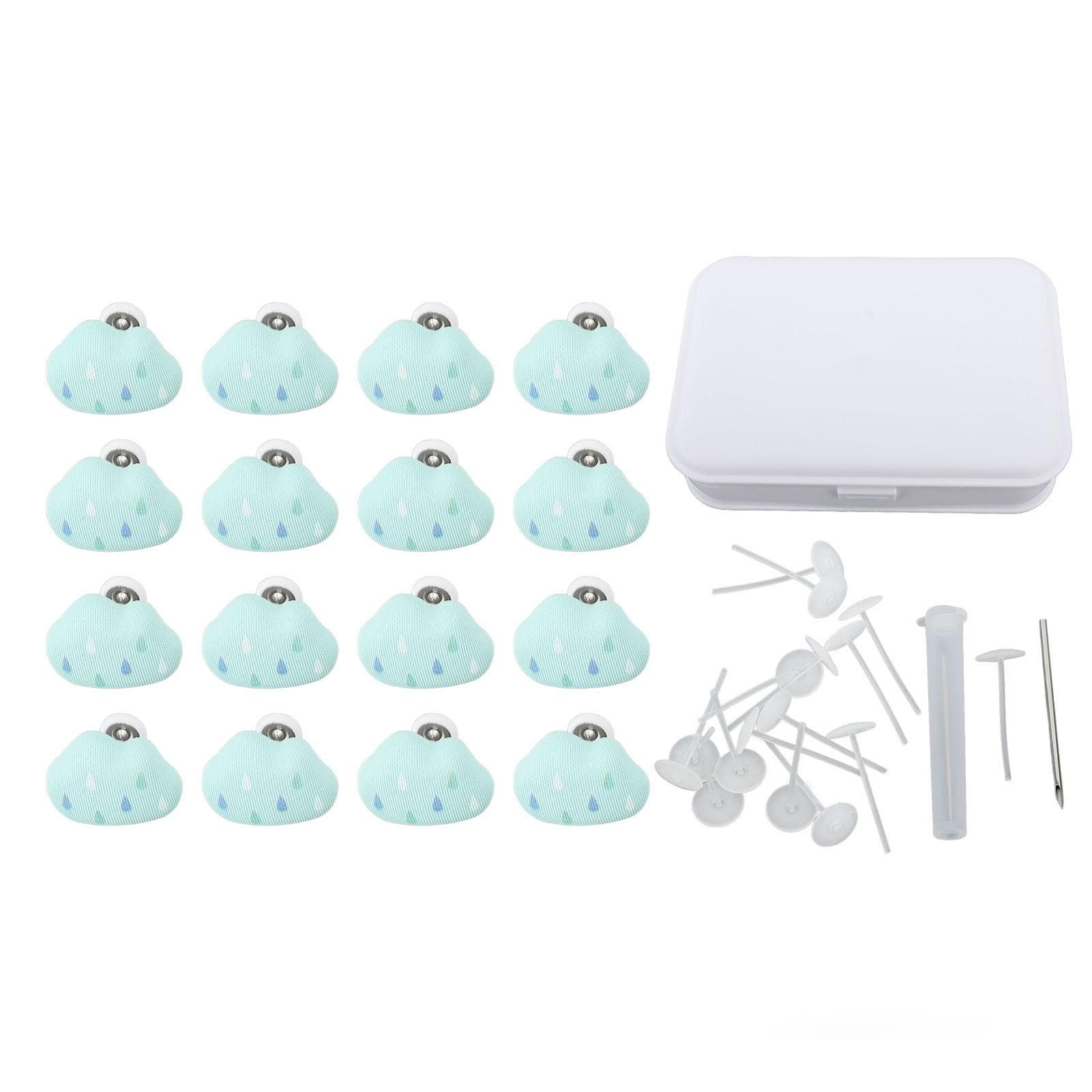 16pcs Duvet Pin Prevent Quilt Shifting Detachable Cloud Shape Comforter Button Clips for Quilt green