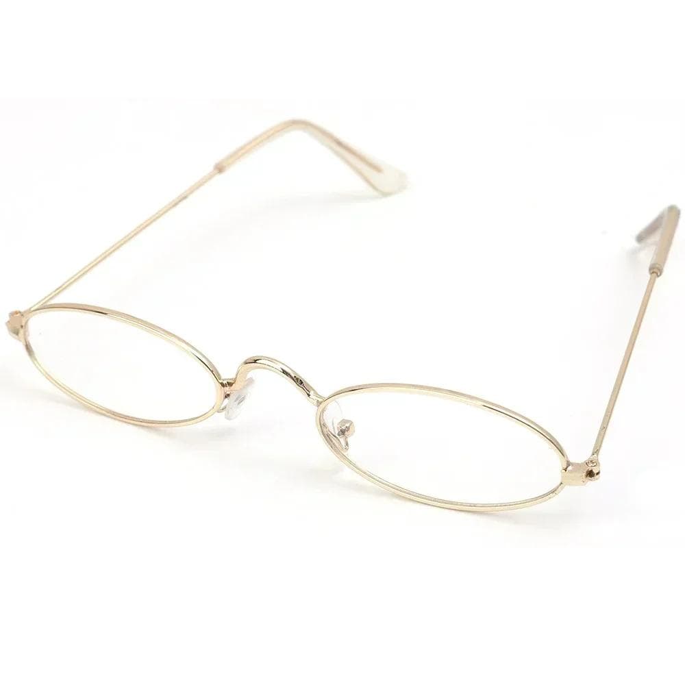 Trendy Oval Metal Frame Glasses Women Men Korean Fashion Retro Gold Silver Anti Blue Light Eyewear