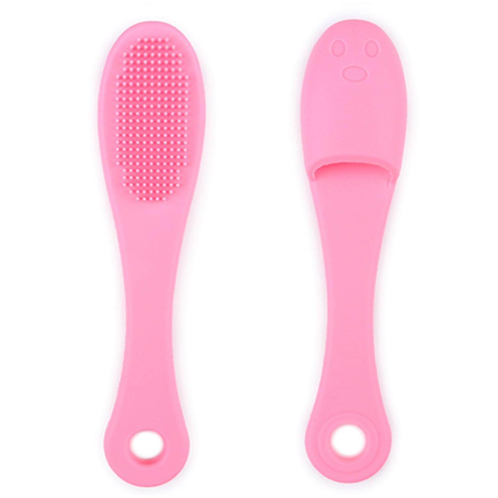 Pet Finger Toothbrush Soft Silicone Removes Plaque Tartar Clean Bad Breath Dog Finger Toothbrush pink