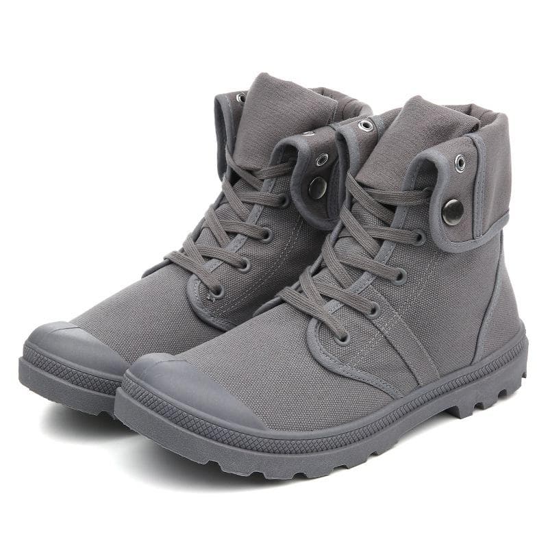 2024 New Fashion High Top Canvas Shoes For Men Outdoor Platform Casual Shoes Comfortable Lace Up Men's Sneakers Zapatos Hombres 39