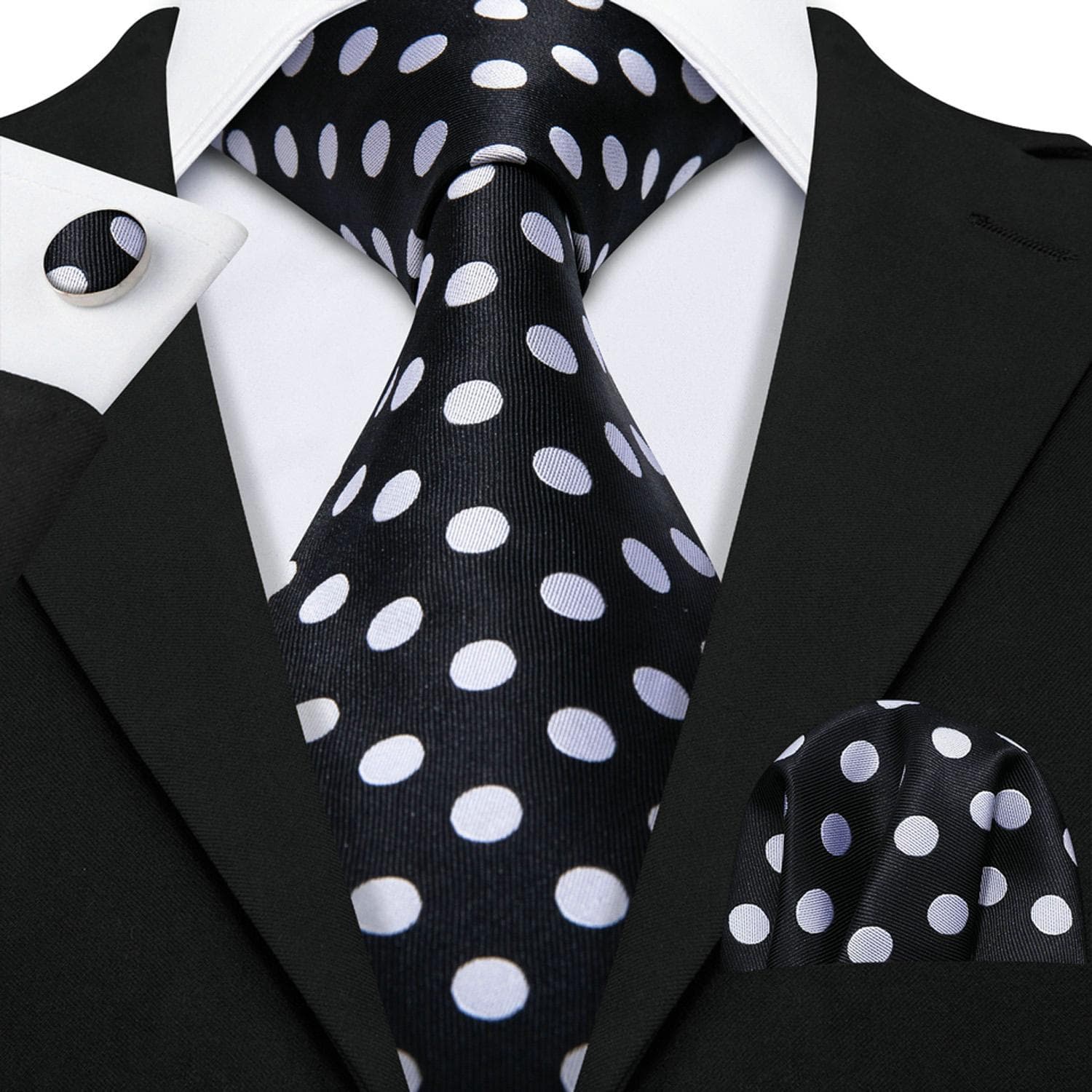 Hi-Tie New Fashion Mens Tie Business Necktie Hanky Cufflinks Tie Set N-1190