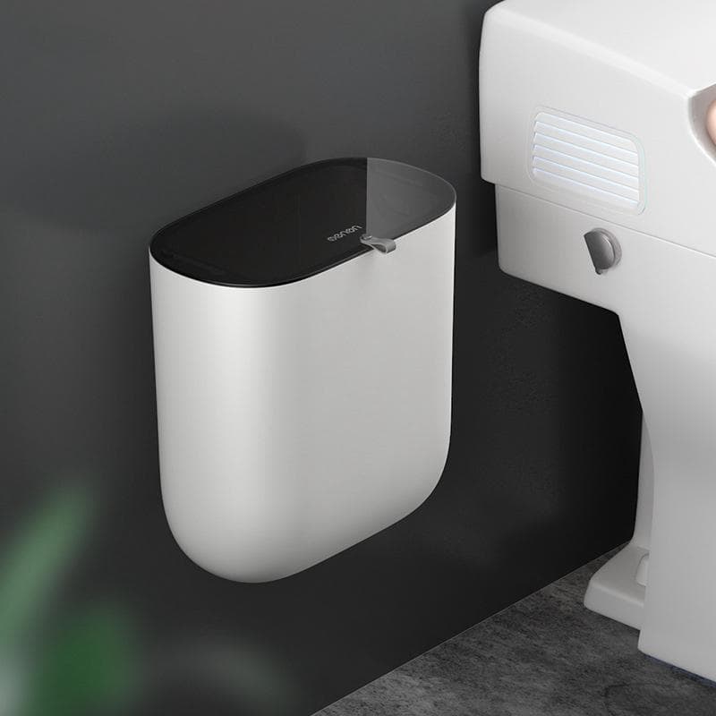 Wall Mounted Trash Can Garbage Can with For Kitchen and Bathroom Home Garbage Cleaning Tools Wastebasket black